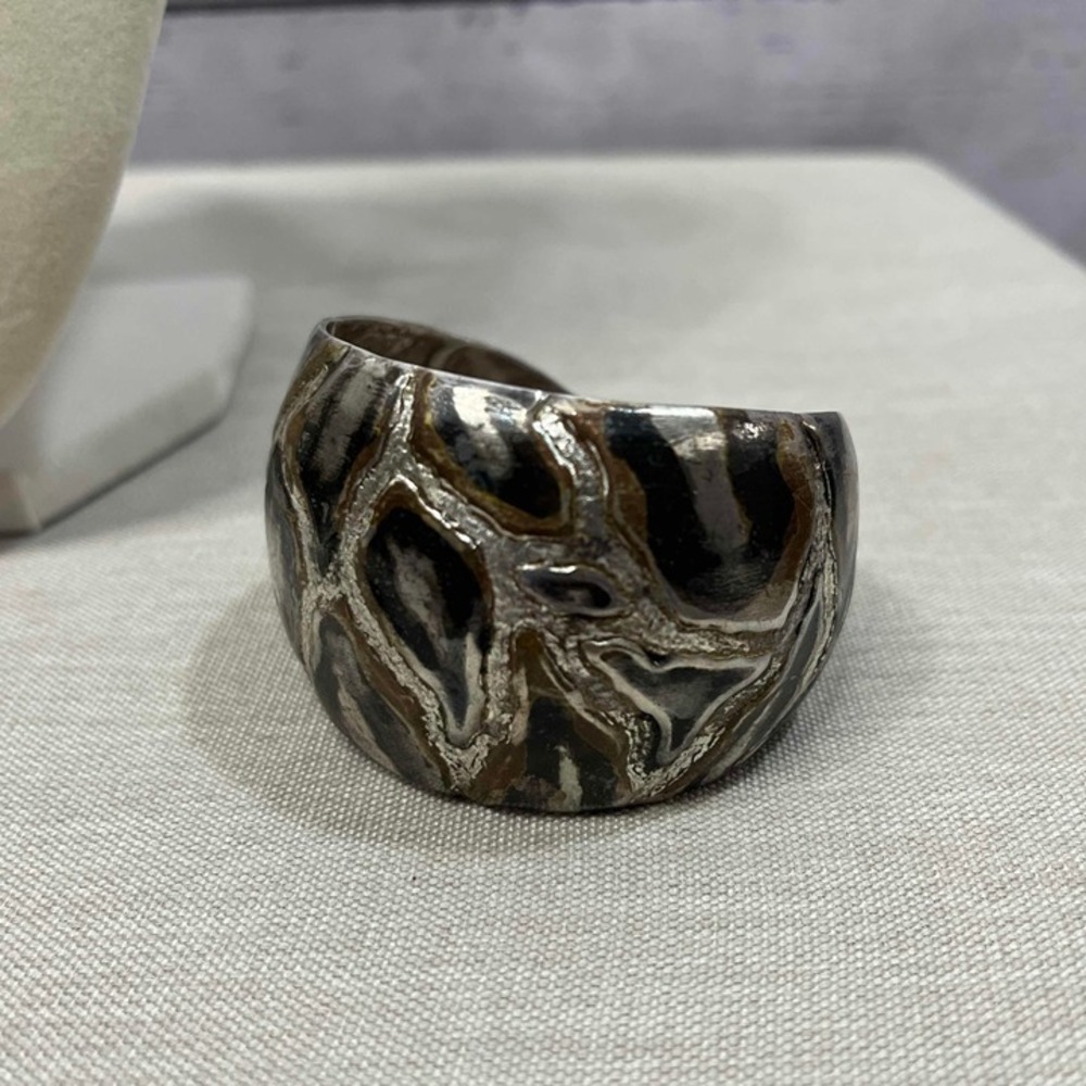 Esperanza Mexico 925 Silver Vintage Abstract‎ Pattern Cuff Bracelet